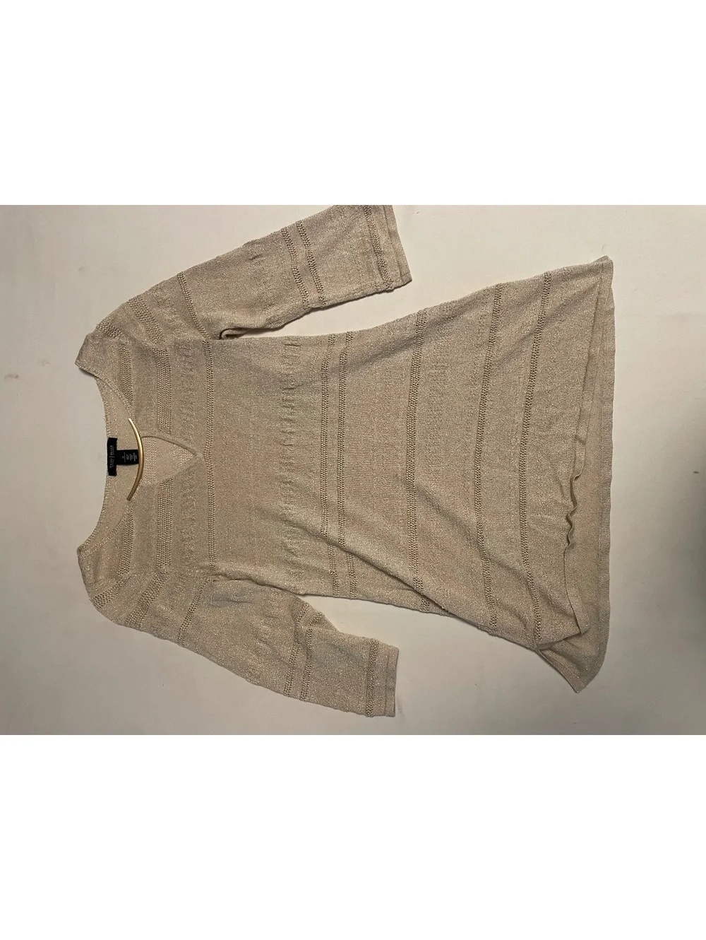 White House Black Market Beige Knit Tunic Sweater Medium